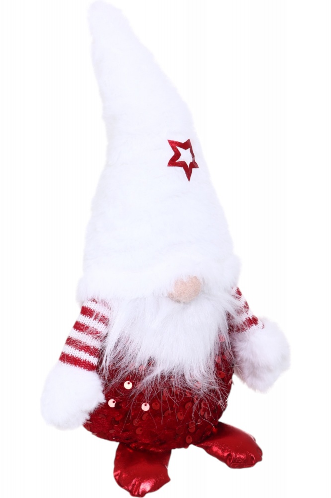 Декорация новогодняя Гномик с пайетками 14х20 см в ассортименте ADS234044AB