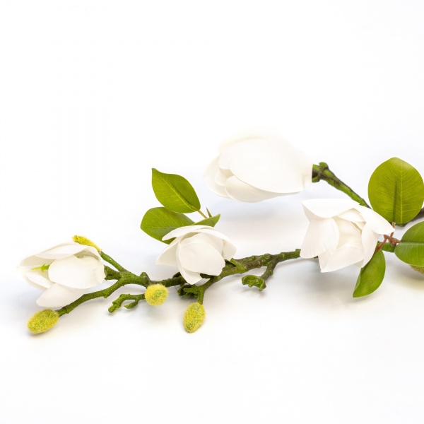 Цветок искусственный Магнолия 68 см белый 632434 Девилон