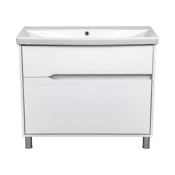 Тумба на ножках Aqua Rodos Сидней 100 белый глянец с умывальником