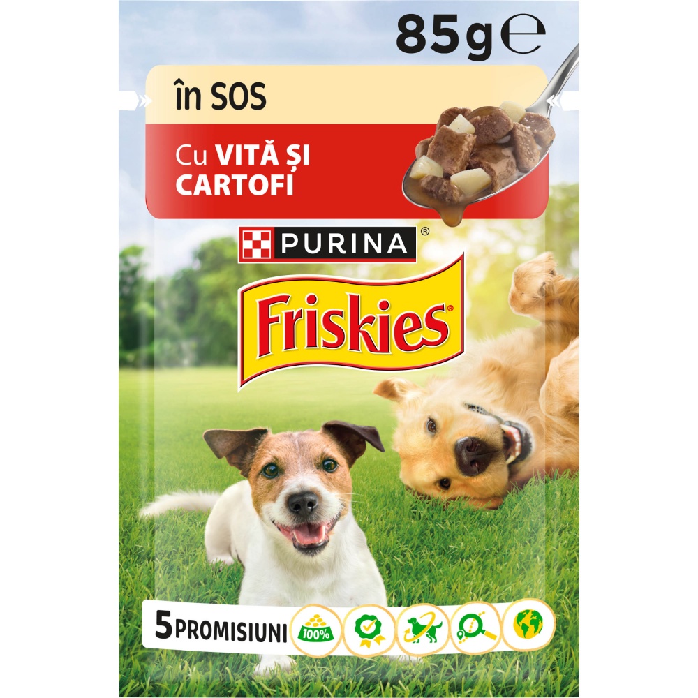 Корм вологий FRISKIES by Purina Adult шматочки у підливці з яловичиною та картоплею 85 г