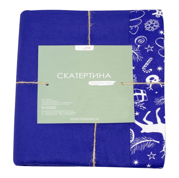Скатерть 140x220 см синий Homeline 