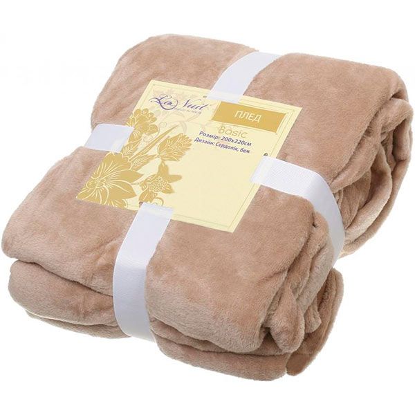 Плед Basic Сердолик 200x220 см бежевый La Nuit 