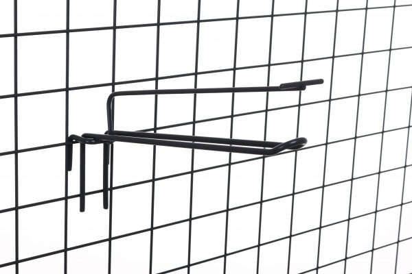 Крючок на сетку двойной с ценникодержателем 200 мм 10 шт. графит Array