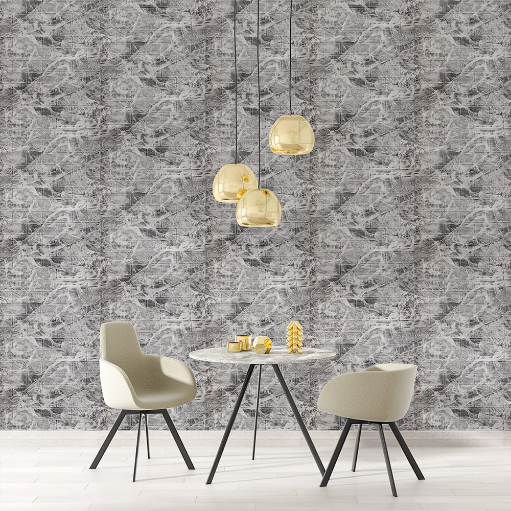 3D-панель из ПП самоклеющаяся Sticker Wall серая 700x3080x3 мм SW-00001395