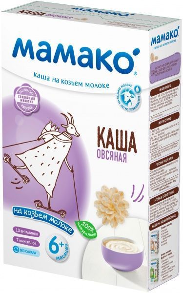 Каша молочная MAMAKO от 6 месяцев вівсяна на козячому молоці 4670017090019 200 г 
