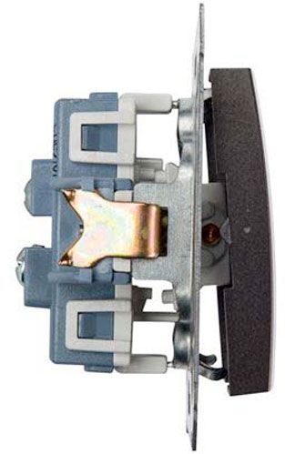 Выключатель двухклавишный Simon 54 без подсветки 10 А 250В графит DW6/2.01/48