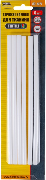Стрижні клейові MasterTool Textile 7,2 мм 6 шт. 42-1171