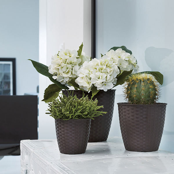 Вазон пластиковый Stefanplast Natural круглый 6,2 л серый (73836) 