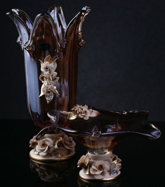 Фруктовница коричневая Punte Forato 30 см White cristal