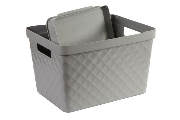 Ящик для зберігання Heidrun 7084 Diamond 17,5 л сірий 230x360x270 мм