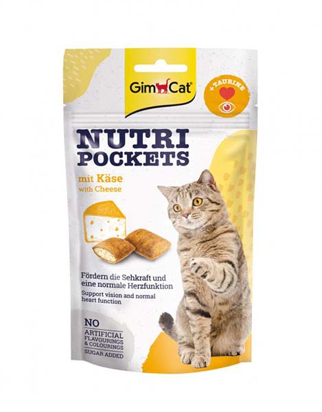 Вітаміни GimCat Nutri Pockets with Cheese & Taurine з сиром та таурином, 60г.
