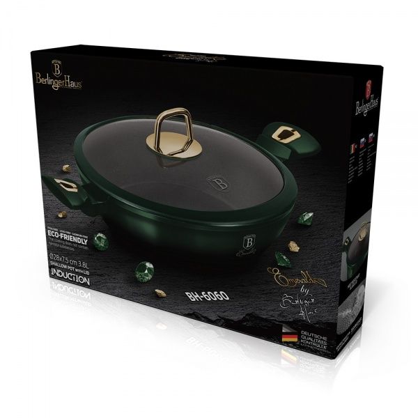 Сотейник с двумя ручками и крышкой Emerald Collection 3,8 л BH 6060 Berlinger