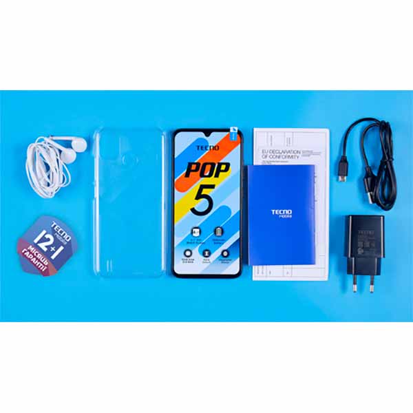 Смартфон Tecno POP 5 (BD2p) 2/32GB ice blue (4895180768354)