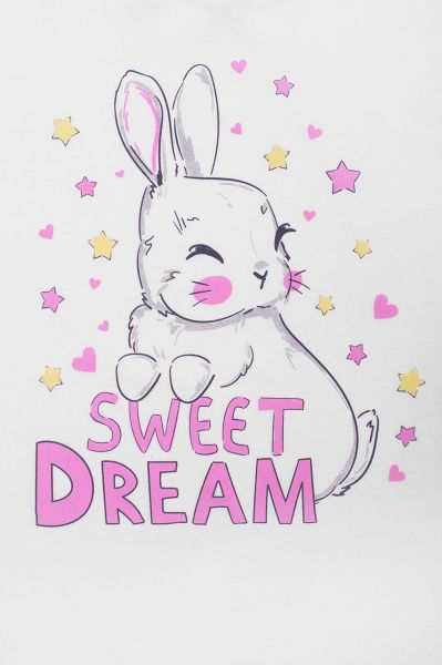Футболка для дівчаток Luna Kids з принтом Sweet Dream р.128 білий 