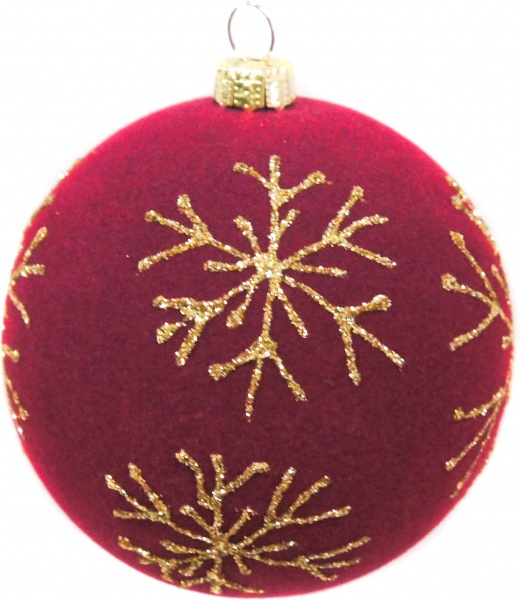 Набір ялинкових куль з орнаментом T21-34 бургунді d80 мм 6 шт./уп. 