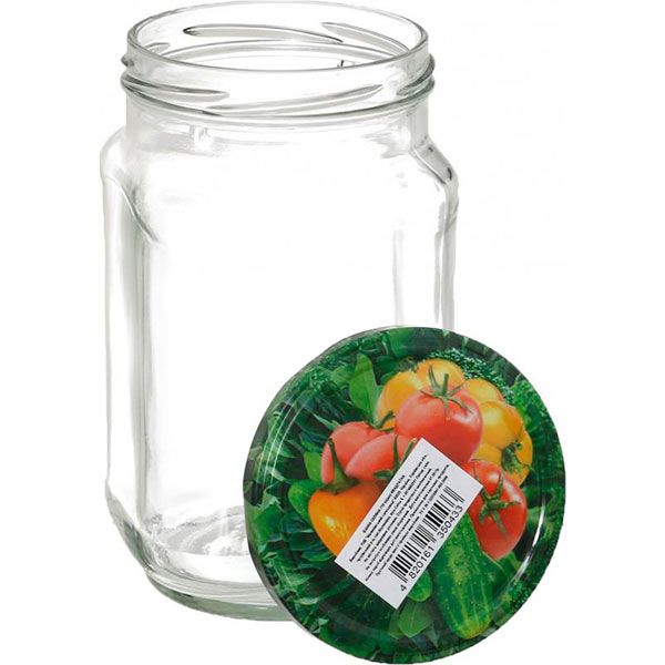 Банка для консервування з кришкою твіст-оф квадратна 710 мл 