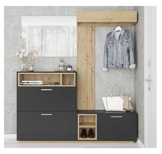 Передпокій Хайді дуб артізан/антрацит 