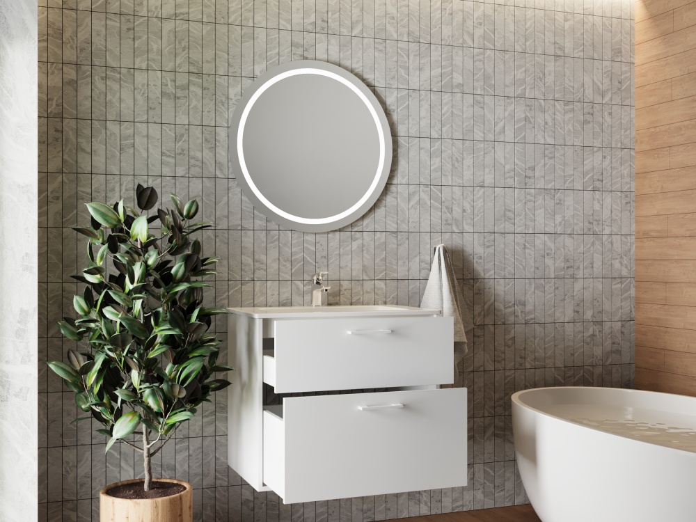 Тумба ЮВЕНТА Afina 60 см біла під стільницю або умивальник Piedra 60