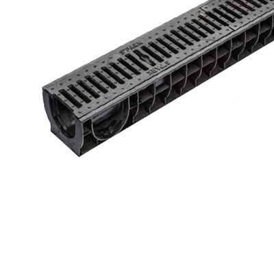 Лоток водоотводный с решеткой PolyMax Basic ЛВ-10.16.12-ПП 1 м