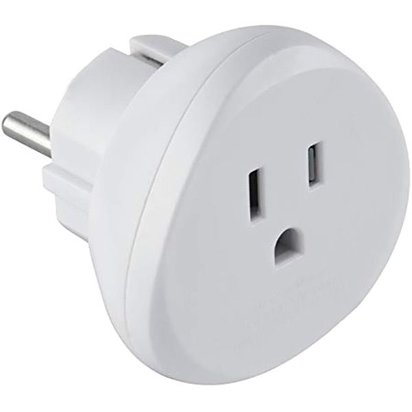 Адаптер туристический USA to Europe с заземлением 1 гн. белый 70059 