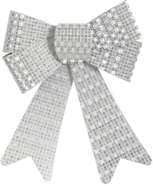 Декорация новогодняя Набор Бант модерн 15х17 см 2 шт серебряный