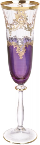 Набор бокалов для шампанского Violet and Gold 190 мл 6 шт. Combi 