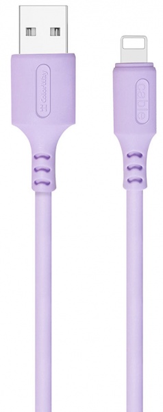 Кабель ColorWay USB - MicroUSB (soft silicone) 2.4а 1 м фіолетовий (CW-CBUM044-PU) 