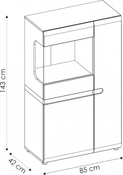 Вітрина Meble Wojcik LINATE 32 3D-1S LTV-01 трюфель 