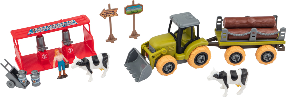 Ігровий набір OTAMANKO Веселий хутір (трактор і молочна ферма з коровами) 532.01.59