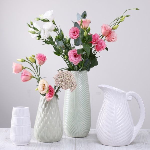 Ваза 12,5x22 см белая Dehua