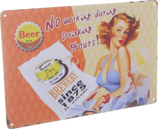 Табличка жестяная печатная Brehert 20x30 см разноцветный 