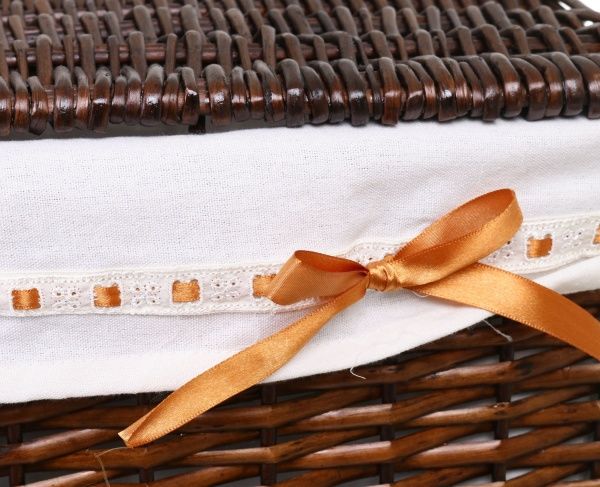 Корзина плетеная с текстилем Tony Bridge Basket 37x27x48 см HQ13-10AB-2 