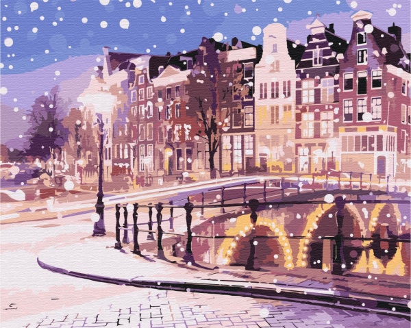 Картина по номерам Сказка зимнего Амстердама 40x50 см Brushme 