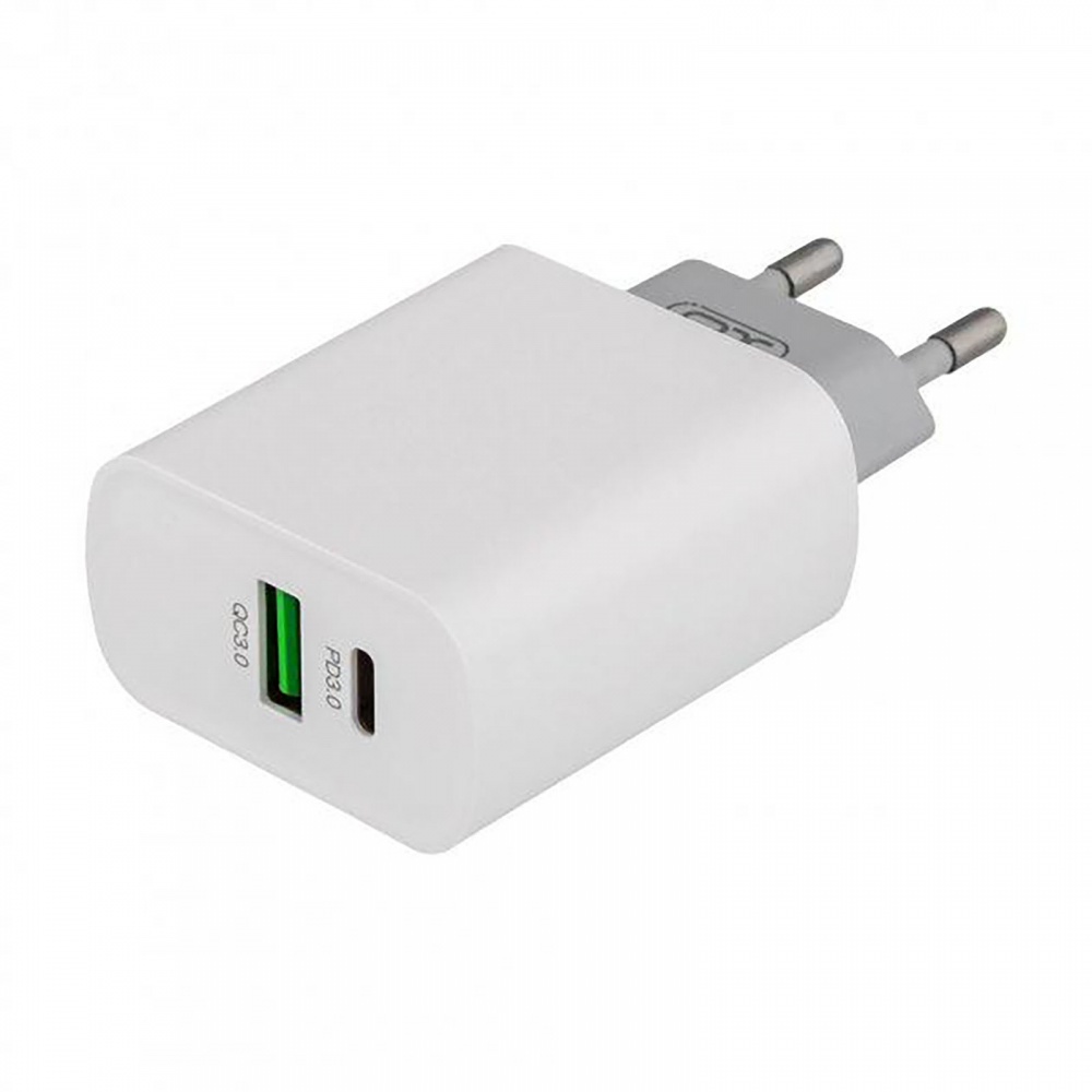 Сетевое зарядное устройство Xo L64 USB-A, USB-C 18W White (L64.white)