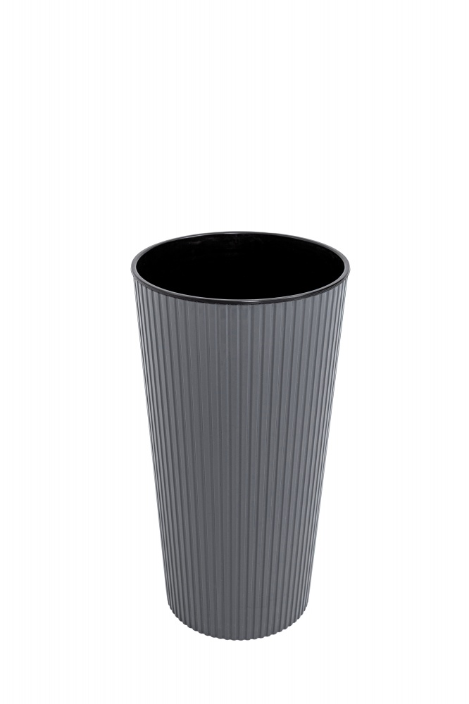 Горщик для квітів пластик Тея 51 см круглий антрацит 11 л ММ-Пласт (T51an)