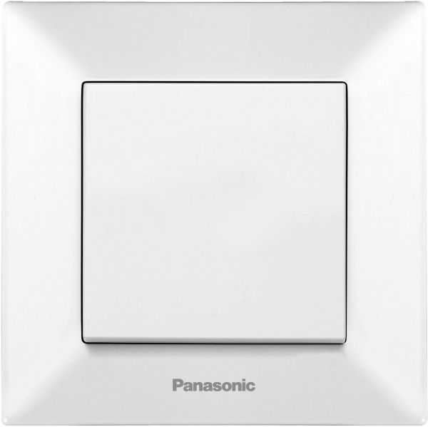 Выключатель кнопочный одноклавишный Panasonic Arkedia Slim без подсветки 10 А белый 480100205