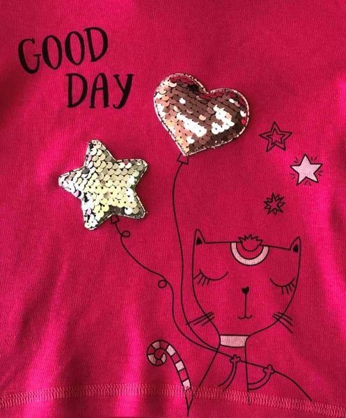 Джемпер Roksana 1067/22003 Сердце пайетки р.110-116 фуксия 