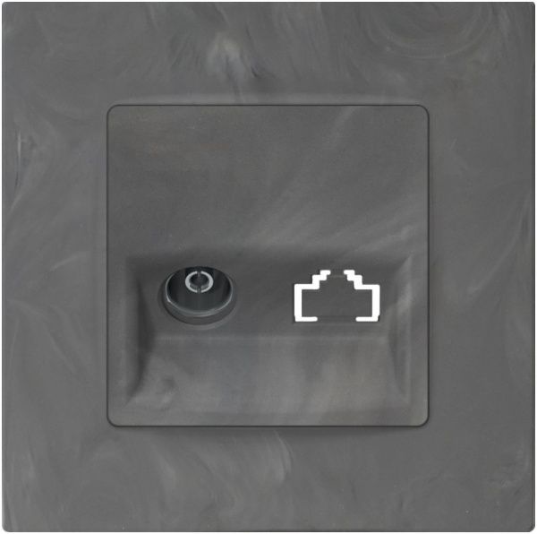 Розетка TV оконечная Plank Electrotechnic Classic/Nordic антимикробная базальт PLK0810731