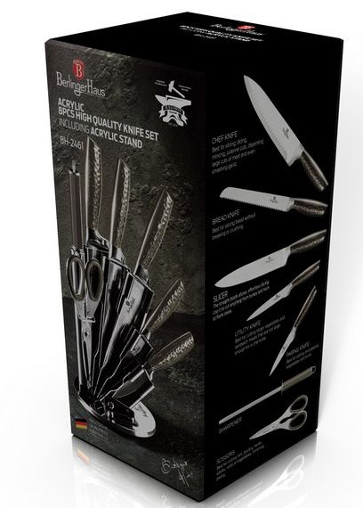 Набір ножів у колоді Shine Basalt Collection 8 предметів BH 2461 Berlinger