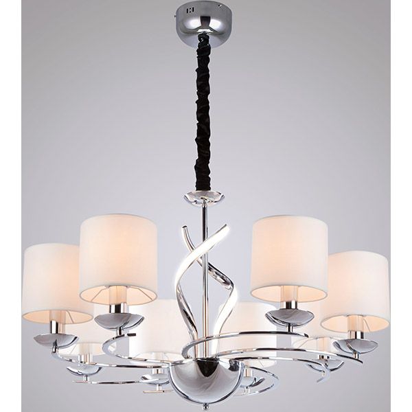 Люстра подвесная Strotskis Contessa пульт ДУ LED 16 Вт 8x40 Вт E14 хром/белая 422/8
