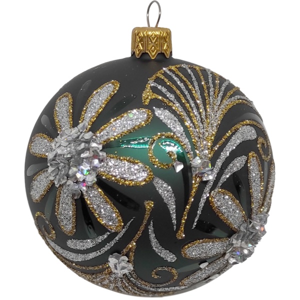 Куля новорічна 10162-4 80 мм зелений