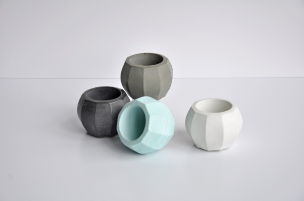 Кашпо декоративне Facetos сірий бетон