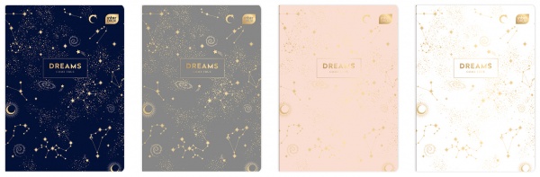 Зошит А5 60 аркушів в клітинку євро-формат Metallik Dreams InterDRUK