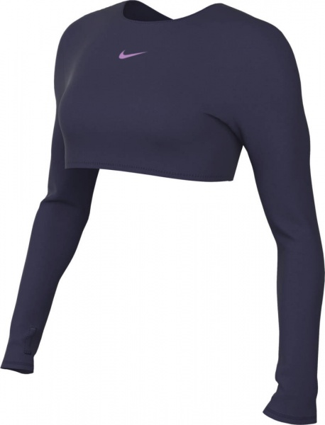 Футболка Nike W NP DF CROP LS FEMME FB5233-555 р.S синий