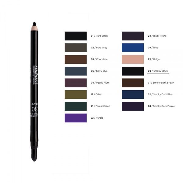 Карандаш для глаз Radiant Softline Waterproof eye pencil №30 smoky black 1,2 г