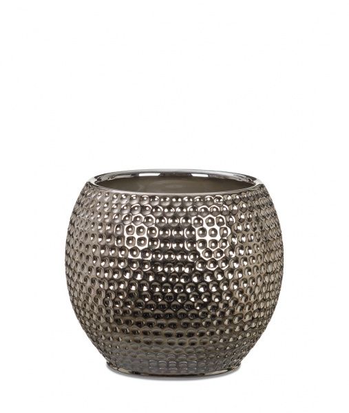 Кашпо керамічне Scheurich Mercury 15 круглий чорний металік 