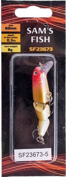 Воблер Sams Fish SF 23673-5 8 г 60 мм трехсложный