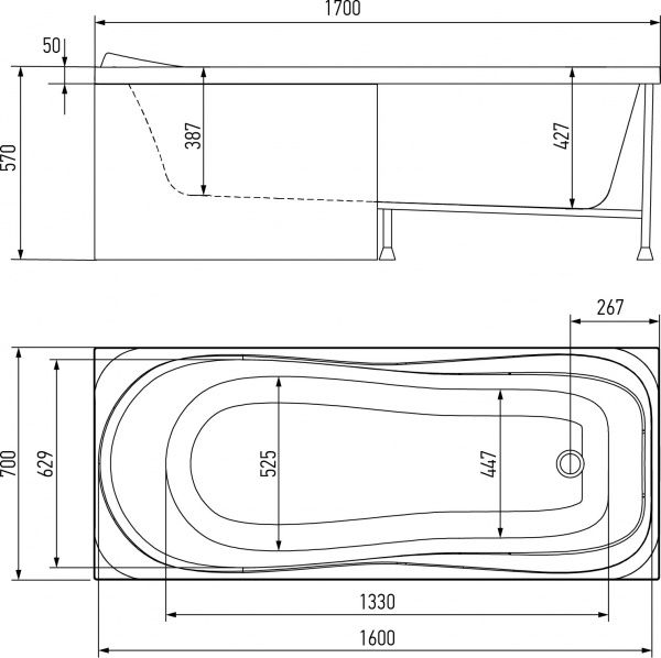 Ванна акриловая Alex Baitler Saima 170x70 