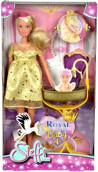 Лялька Steffi & Evi Love Штеффі вагітна з колискою для королівського немовляти 5737084