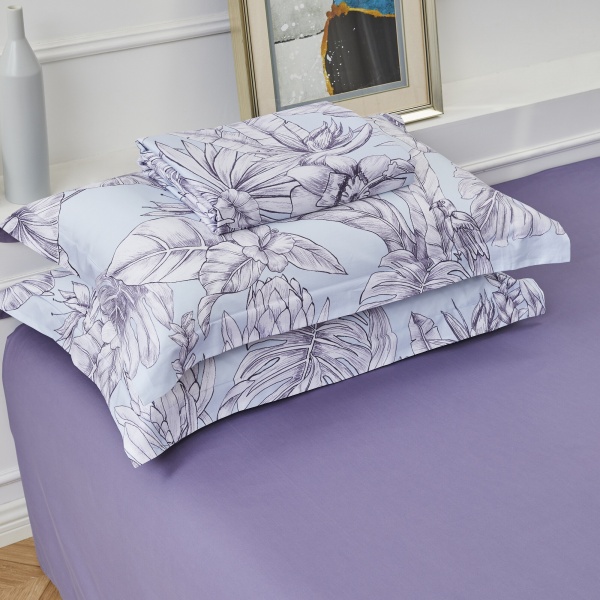 Комплект постільної білизни Mirano 2 білий із бузковим La Nuit 